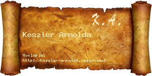 Keszler Arnolda névjegykártya